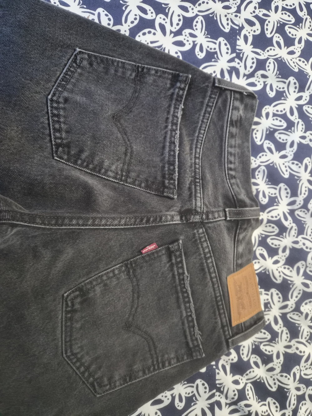 Levi's Black Washed Middy Straight 28 Inch Inseam